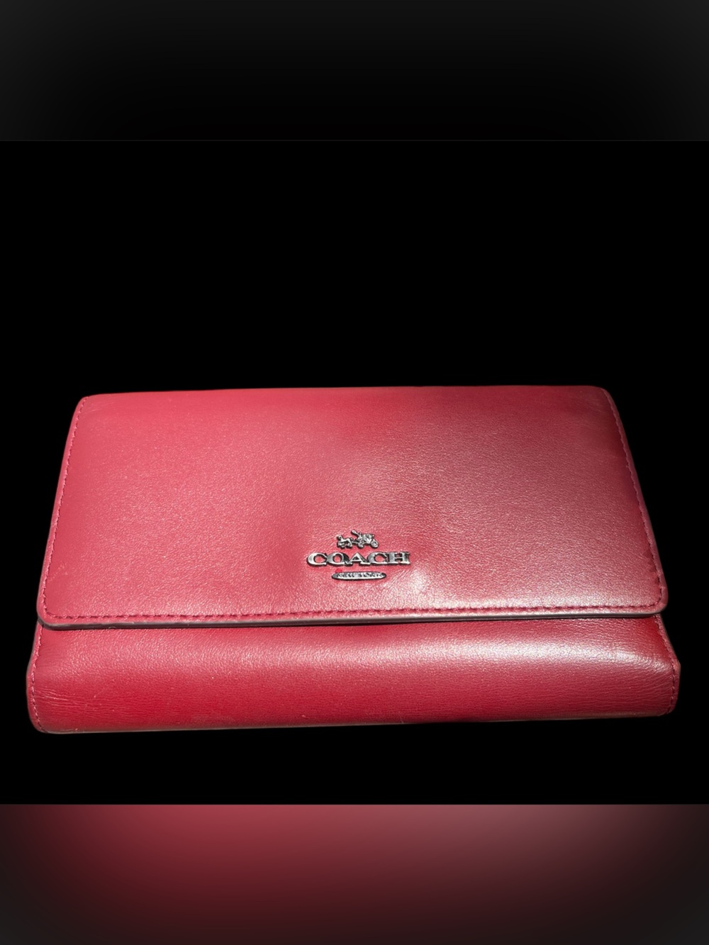Coach Red Leather Crossbody Wallet Clutch